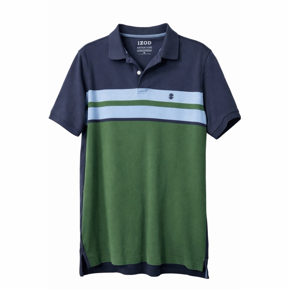 IZOD Advantage Striped Performance Polo M | Spring Golf Casual Shirt